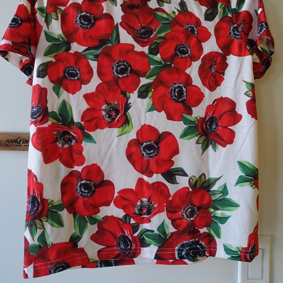 Embellished Poppy floral top t-shirt tee XS 0 - Picture 8 of 8